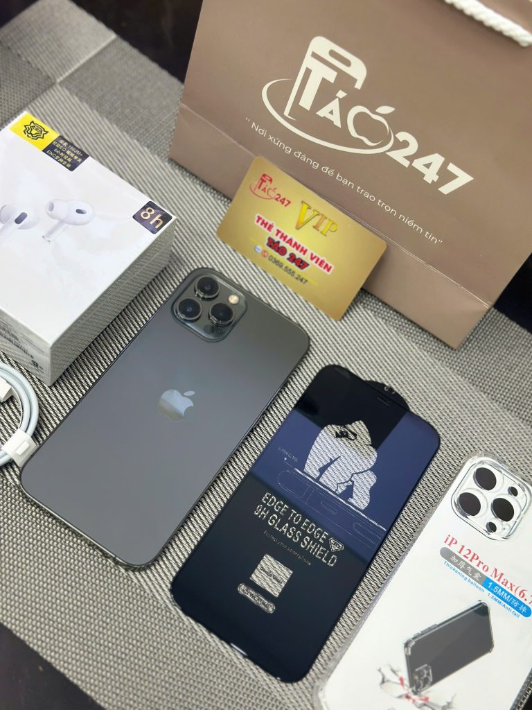 iPhone 12 Pro Max màu đen cũ đẹp tại Táo 247 Đà Nẵng – máy zin nguyên bản, đủ phụ kiện